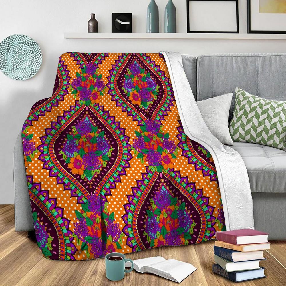 Ivy Orange Fleece Throw Blanket Meaningful Gift For Halloween Christmas