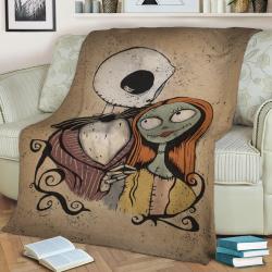 Jack And Sally Fleece Throw Blanket Meaningful Gift For Halloween Christmas