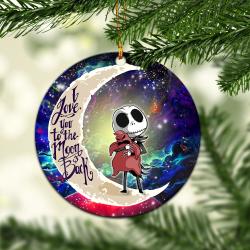 Jack Skellington Nightmare Before Christmas Love You To The Moon Galaxy Mica Circle Ornament Perfect Gifts For Family On Christmas
