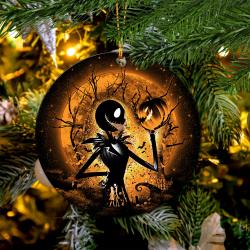 Jack Skellington Nightmare Before Christmas Moonlight Mica Circle Ornament Perfect Gifts For Family On Christmas
