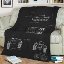 Jagdpanther Blueprint Fleece Throw Blanket Meaningful Gift For Halloween Christmas