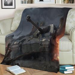 Jagdtiger In Flames Fleece Throw Blanket Meaningful Gift For Halloween Christmas