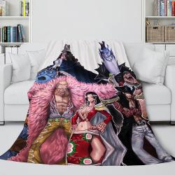 Japanese Cartoon One Piece Throw Flannel Blanket Meaningful Gift For Halloween Christmas Soft Cozy Bedding Use