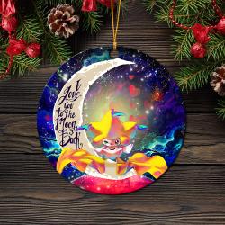 Jirachi Pokemon Love You To The Moon Galaxy Mica Circle Ornament Perfect Gift For Holiday Perfect Gifts For Family On Christmas