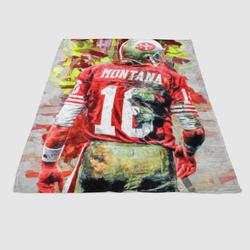 Joe Montana 49Ers Art Soft Fleece Blanket Meaningful Gift For Halloween Christmas
