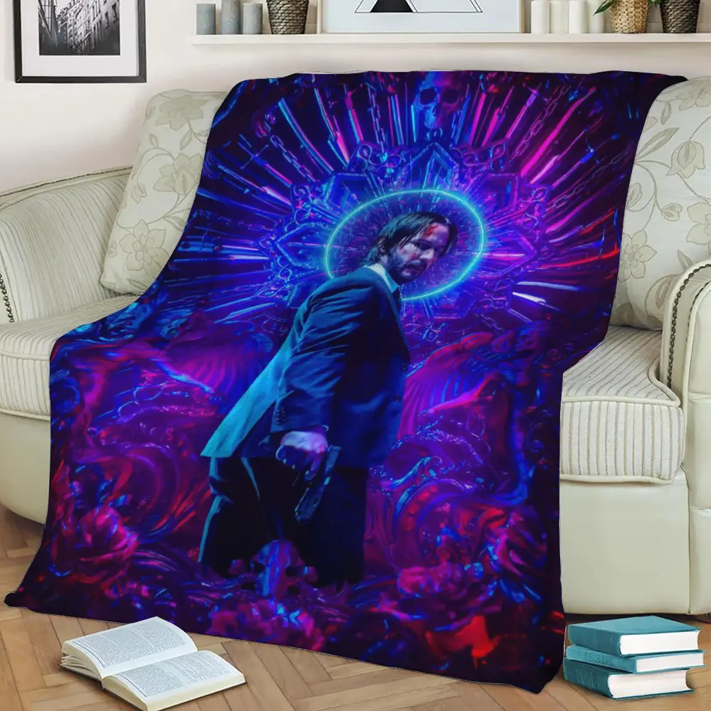 John Wick Fleece Throw Blanket Meaningful Gift For Halloween Christmas