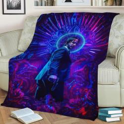 John Wick Fleece Throw Blanket Meaningful Gift For Halloween Christmas