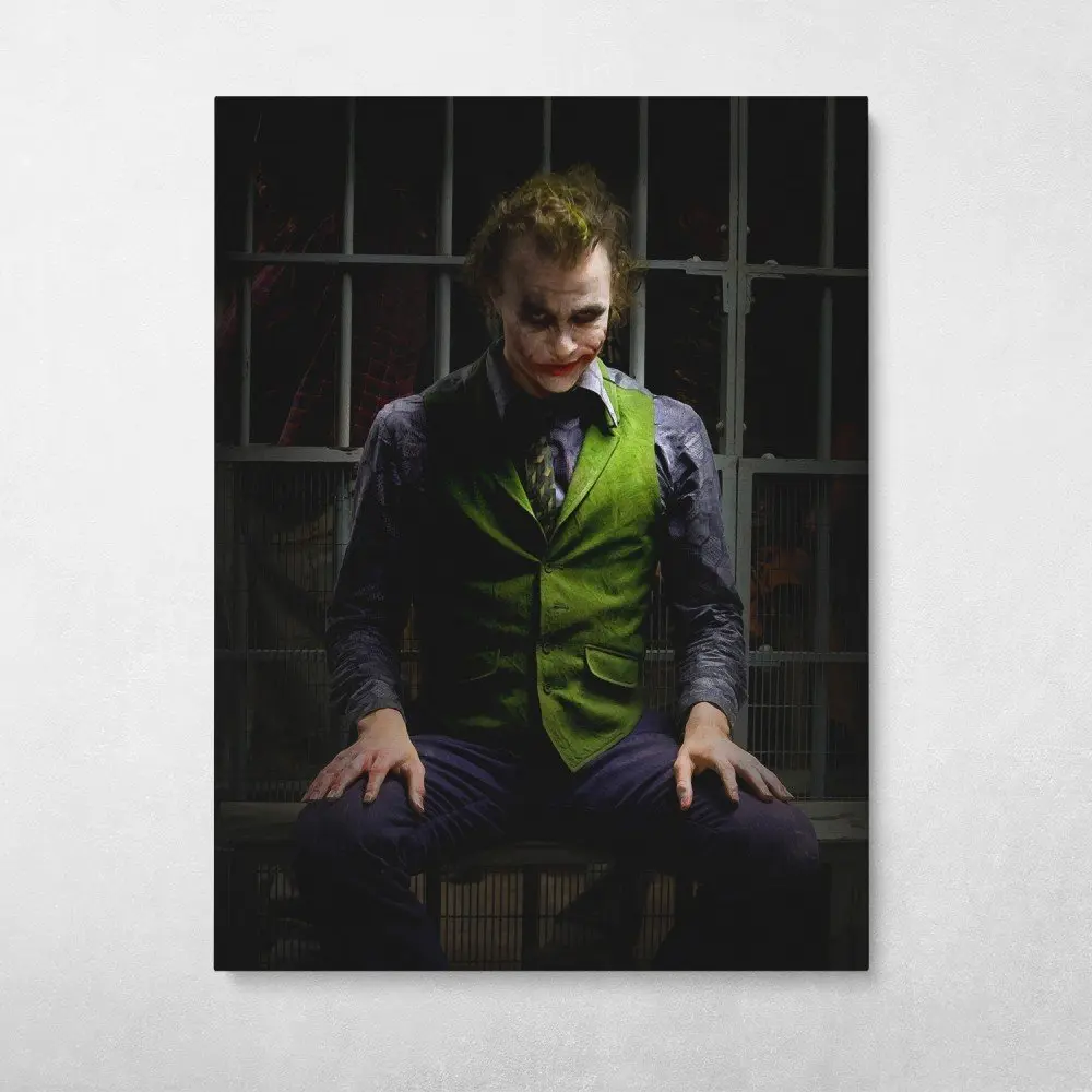 Joker in Jail Wall Art Canvas Meaning Gift For Birthday Christmas