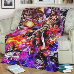 Jotaro X Star Platinium Fleece Throw Blanket Meaningful Gift For Halloween Christmas