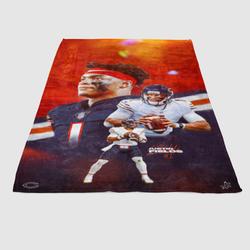 Justin Field Chicago Bears Soft Fleece Blanket Meaningful Gift For Halloween Christmas