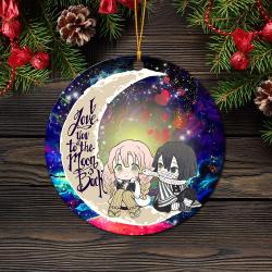 Kanroji And Kaburamaru Demon Slayer Love You To The Moon Galaxy Mica Circle Ornament Perfect Gifts For Family On Christmas