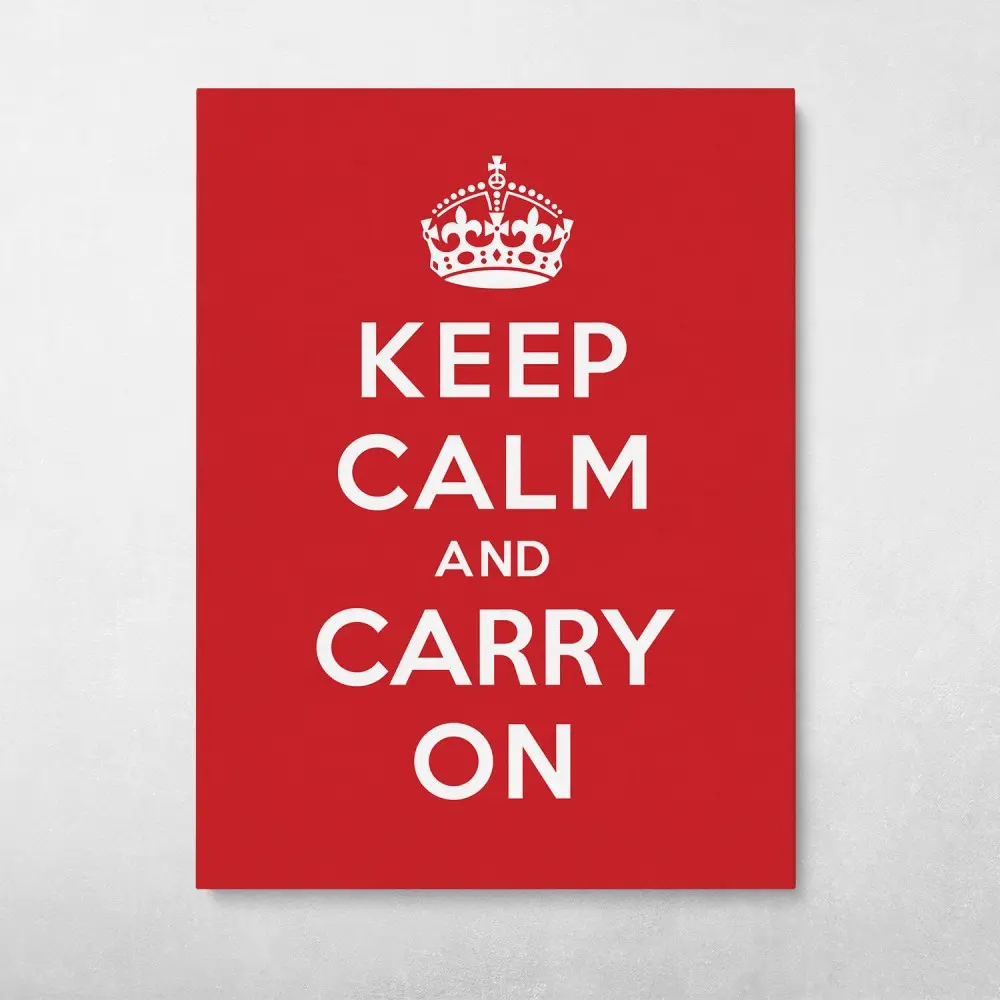 Keep Calm And Carry On Wall Art Canvas Meaning Gift For Birthday Christmas