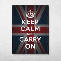 Keep Calm And Carry On - Flag Wall Art Canvas Meaning Gift For Birthday Christmas