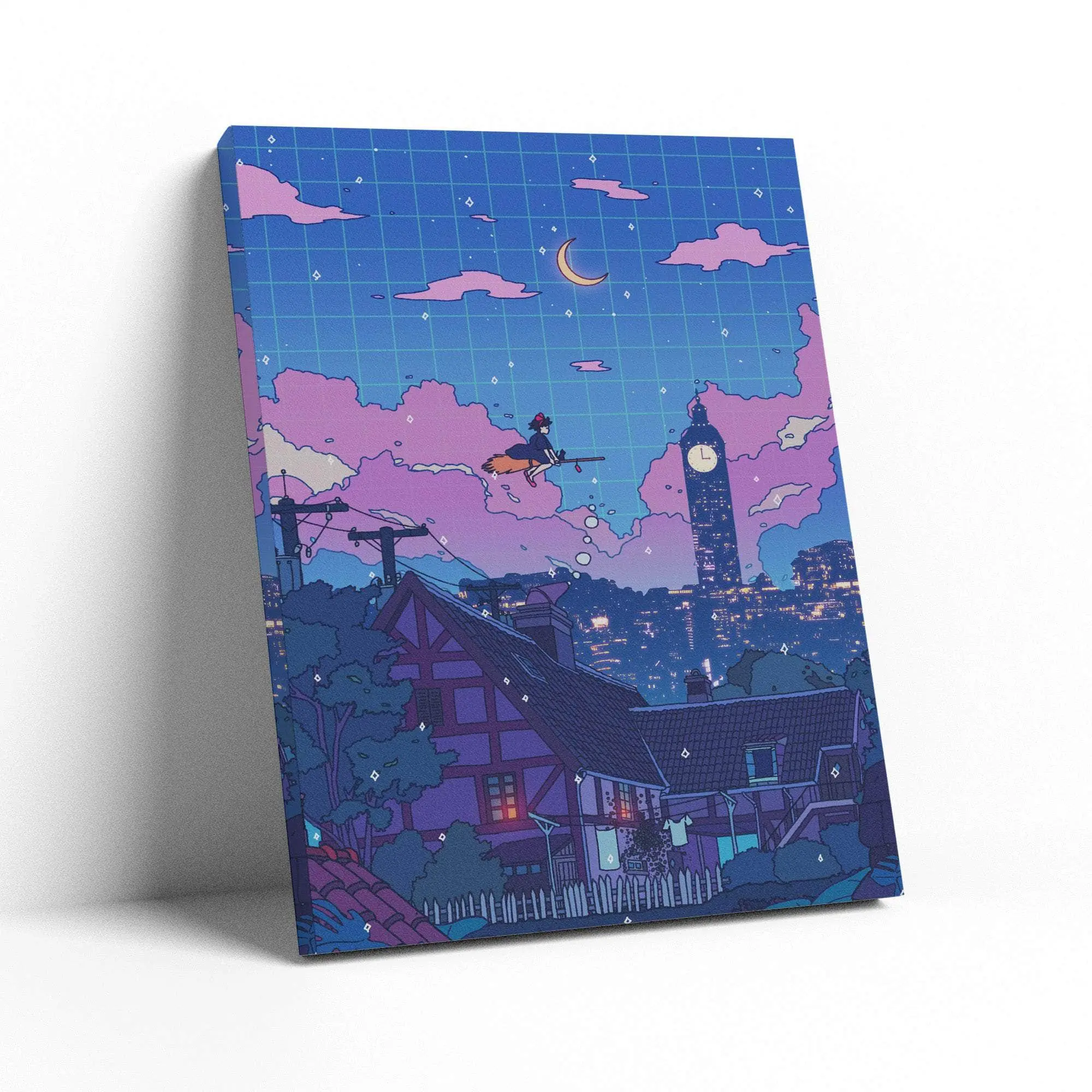 Kiki's Night Flight Wall Art Canvas Christmas Gift For Son Daughter
