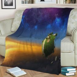 King Kai Planet Fleece Throw Blanket Meaningful Gift For Halloween Christmas