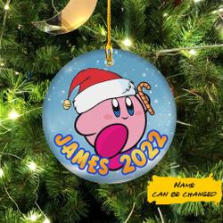 Kirby Game Birthday Family Christmas Custom Ornament Perfect And Unique Gifts For Family On Christmas