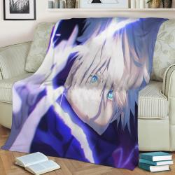 Kutukan Gojo Satoru Fleece Throw Blanket Meaningful Gift For Halloween Christmas