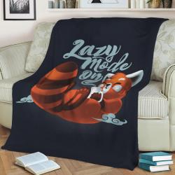 Lazy Mode Red Panda Fleece Throw Blanket Meaningful Gift For Halloween Christmas