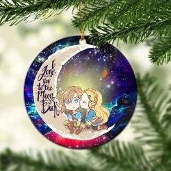 Legend Of Zelda Couple Chibi Couple Love You To The Moon Galaxy Mica Circle Ornament Perfect Gifts For Family On Christmas