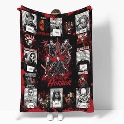 Legends Of Horror Movie Throw Blanket | Fleece Blanket | Birthday Gifts | Halloween Gifts