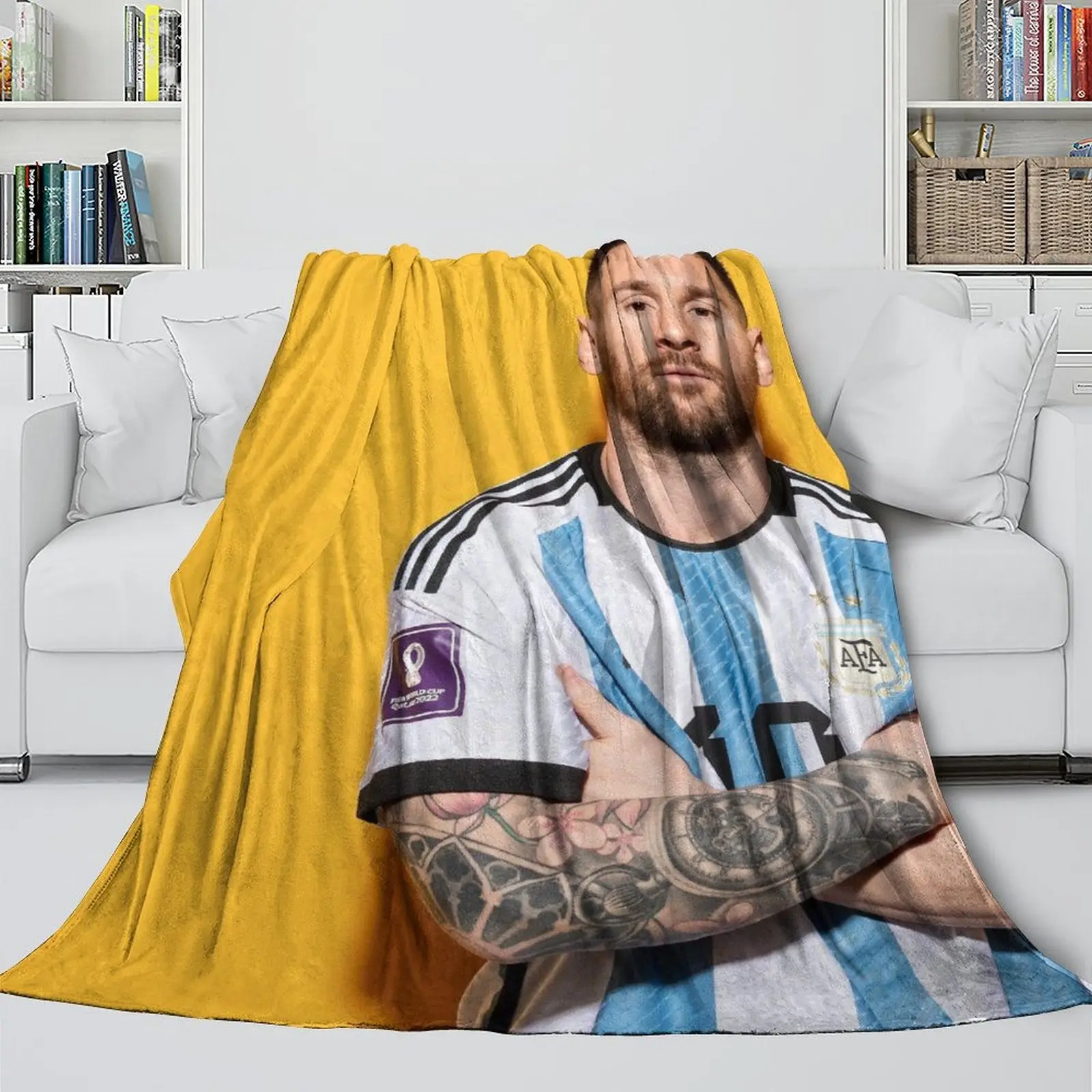 Lionel Messi Blanket Meaningful Gift For Halloween Christmas Flannel Throw Room Decoration