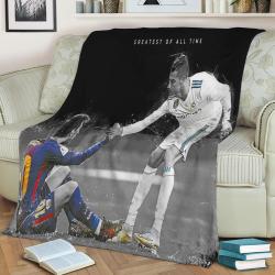 Lionel Messi Ronaldo Fleece Throw Blanket Meaningful Gift For Halloween Christmas