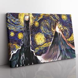 Lord of the Rings Starry Night Mordor Canvas Print Wall Art Canvas Christmas Gift For Son Daughter