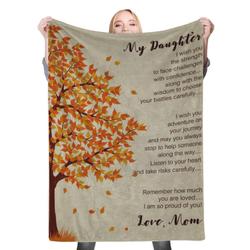 Love Dad To My Daughter Fleece Throw Blanket Meaningful Gift For Halloween Christmas