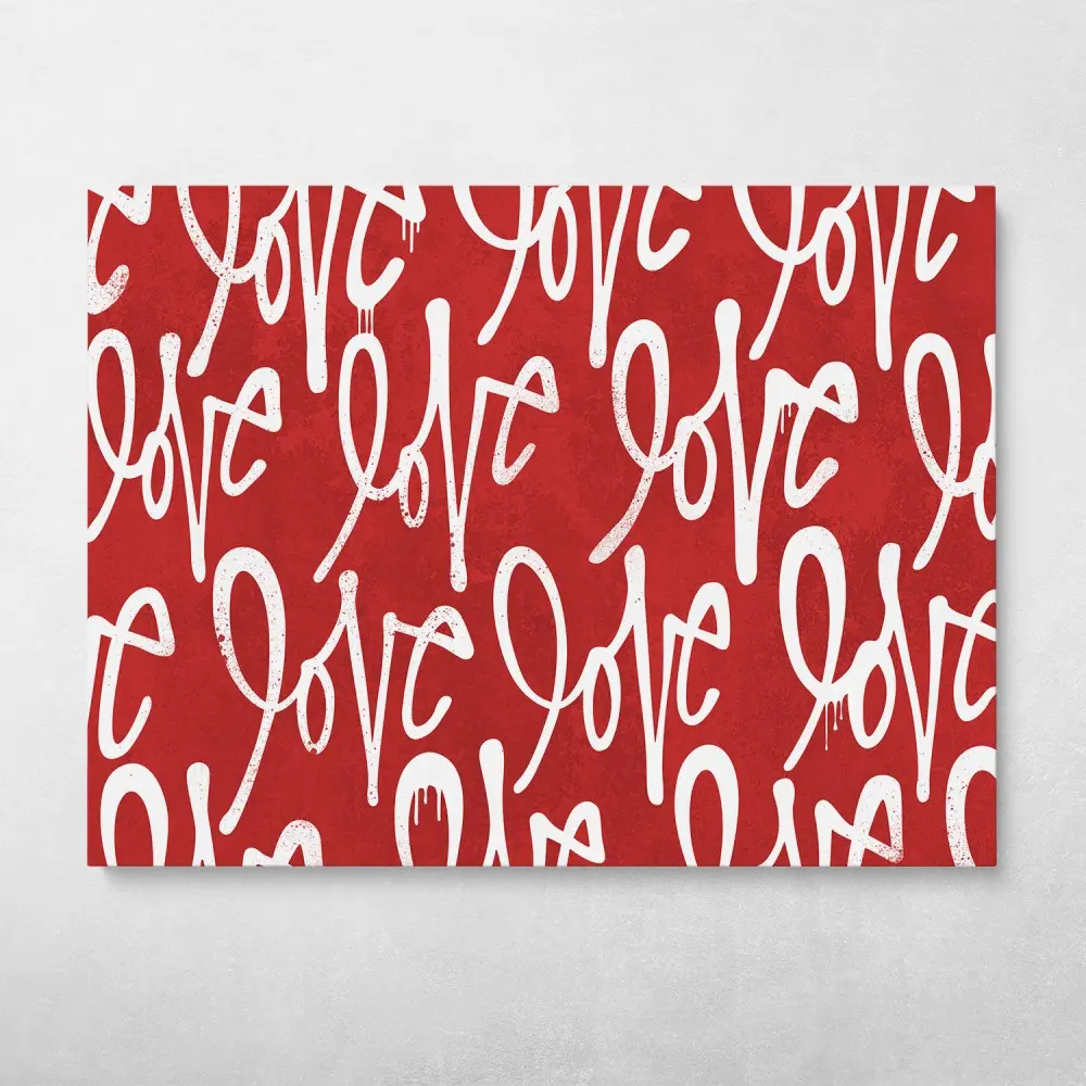 Love Love Love Wall Art Canvas Meaning Gift For Birthday Christmas