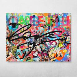 Love You Graffiti Wall Art Canvas Meaning Gift For Birthday Christmas
