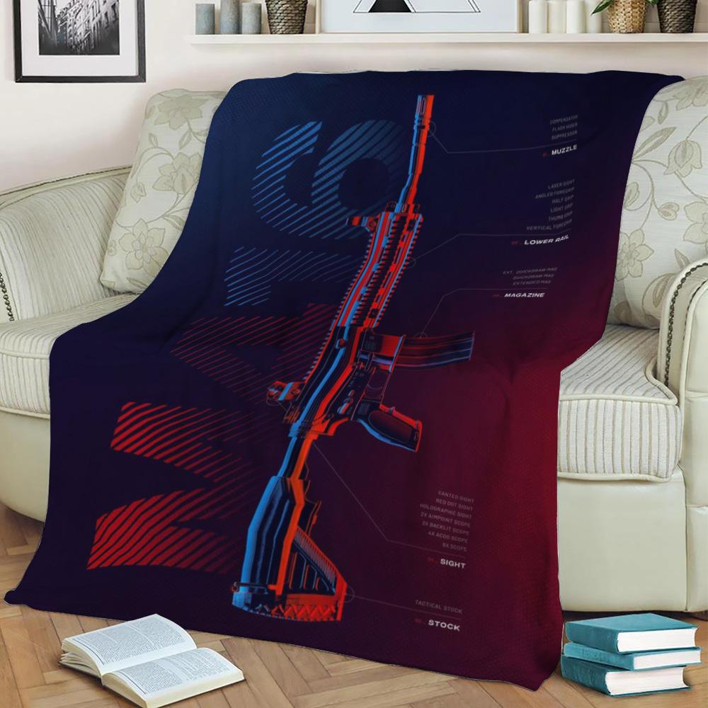 M416 Assault Rifle Pubg Fleece Throw Blanket Meaningful Gift For Halloween Christmas
