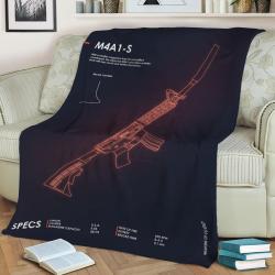 M4A1 S Cs Go Weapon Neon Fleece Throw Blanket Meaningful Gift For Halloween Christmas
