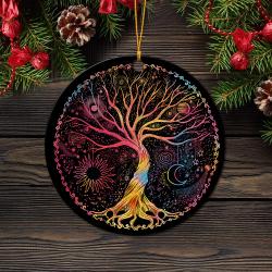Magic Color Tree Mica Circle Ornament Perfect Gift For Holiday Perfect And Unique Gifts For Family On Christmas