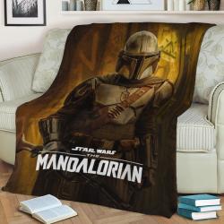 Mandalorian2 Fleece Throw Blanket Meaningful Gift For Halloween Christmas