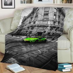 Mantis Green In The City Fleece Throw Blanket Meaningful Gift For Halloween Christmas