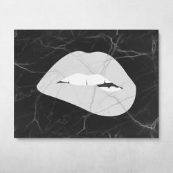 Marble Lips Wall Art Canvas Meaning Gift For Birthday Christmas Halloween