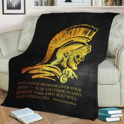 Marcus Aurelius Quote Fleece Throw Blanket Meaningful Gift For Halloween Christmas