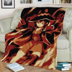 Megumin Fleece Throw Blanket Meaningful Gift For Halloween Christmas