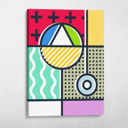 Memphis Pop Set Wall Art Canvas Meaning Gift For Birthday Christmas