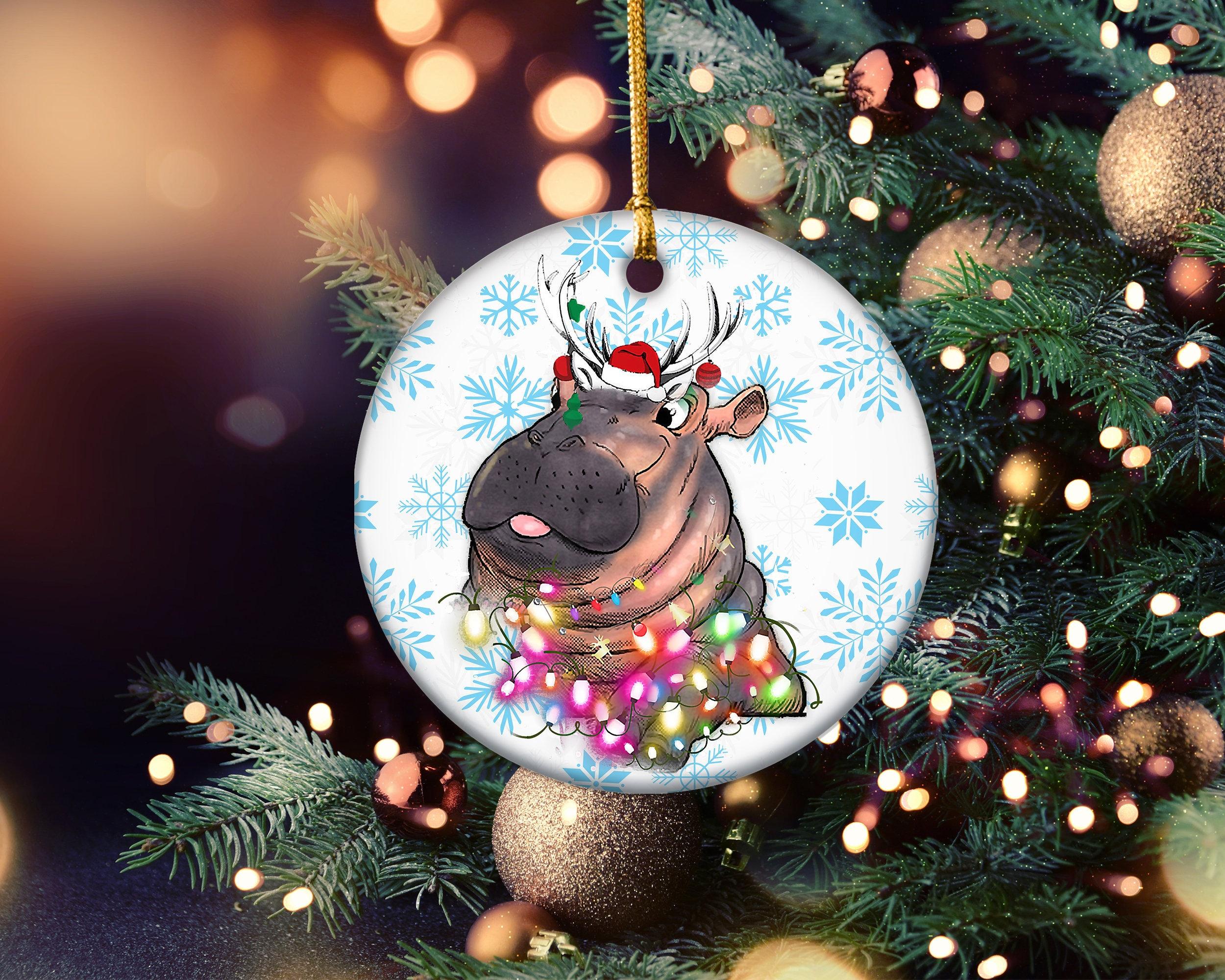 Merry Chirstmas Hippopatamus 2022 Xmas Ornament Perfect And Unique Gifts For Family On Christmas