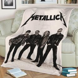 Metalica Band 2 Fleece Throw Blanket Meaningful Gift For Halloween Christmas