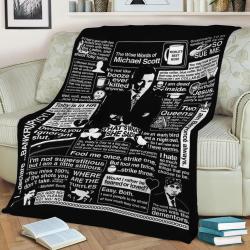 Michael Scotts Wise Words Fleece Throw Blanket Meaningful Gift For Halloween Christmas