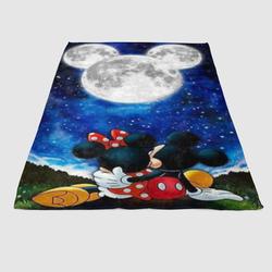 Mickey And Minnie Mouse Moon Soft Fleece Blanket Meaningful Gift For Halloween Christmas