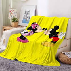 Mickey Mouse Blanket Meaningful Gift For Halloween Christmas Flannel Throw Room Decoration