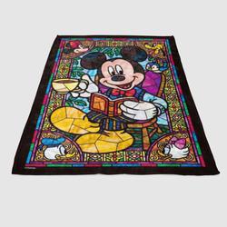 Mickey Mouse Stained Glass Soft Fleece Blanket Meaningful Gift For Halloween Christmas