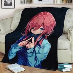 Miku Nakano Fleece Throw Blanket Meaningful Gift For Halloween Christmas