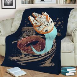 Millenium Falcon Fleece Throw Blanket Meaningful Gift For Halloween Christmas