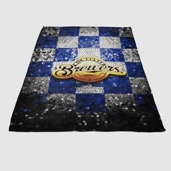 Milwaukee Brewers Gliiter Logo Soft Fleece Blanket Meaningful Gift For Halloween Christmas