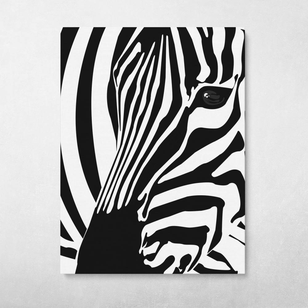 Black And White Zebra Wall Art Canvas Meaning Gift For Birthday Christmas