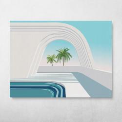 Modern White Architecture 1 (Landscape) Wall Art Canvas Meaning Gift For Birthday Christmas